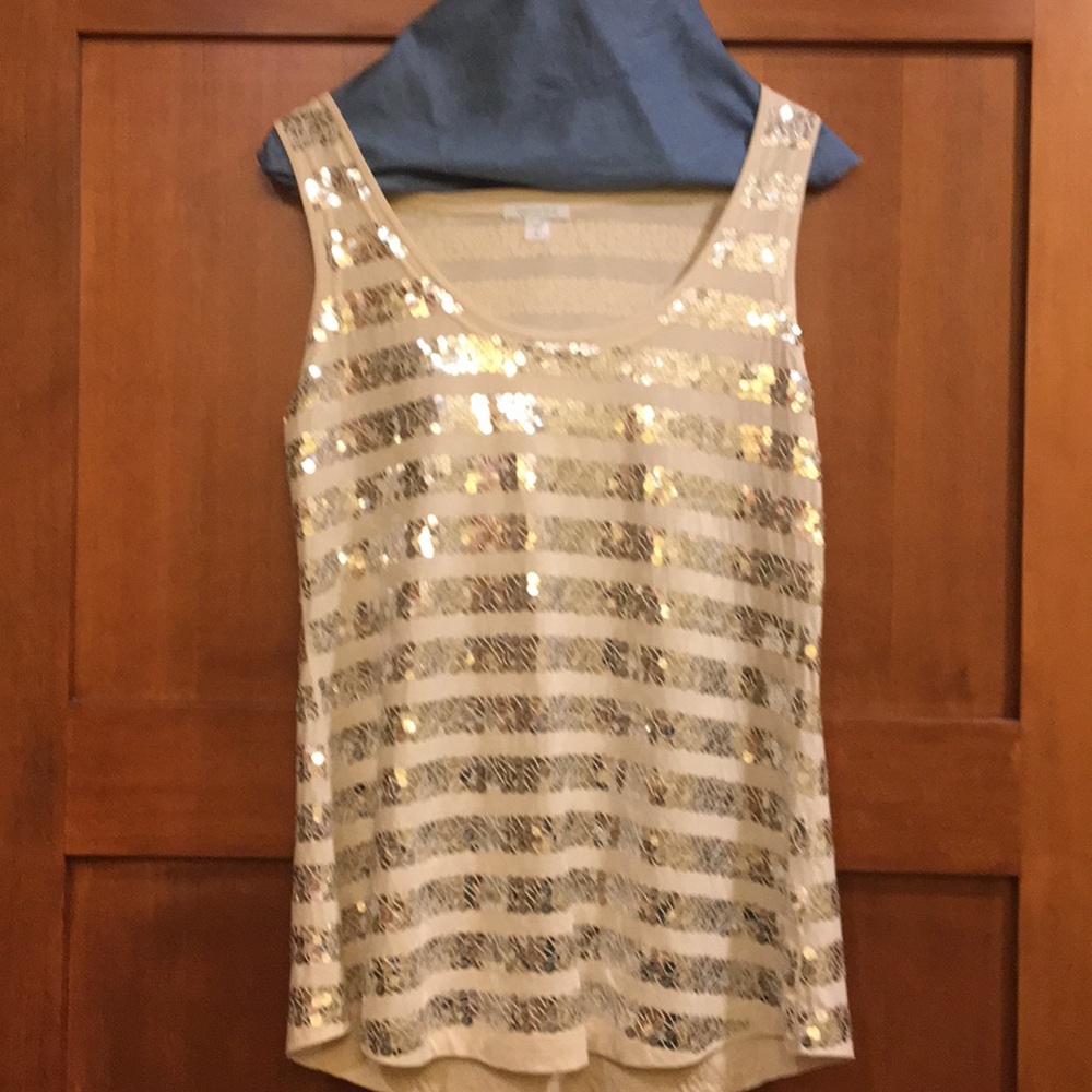 Sequin top garnet hill short sleeve